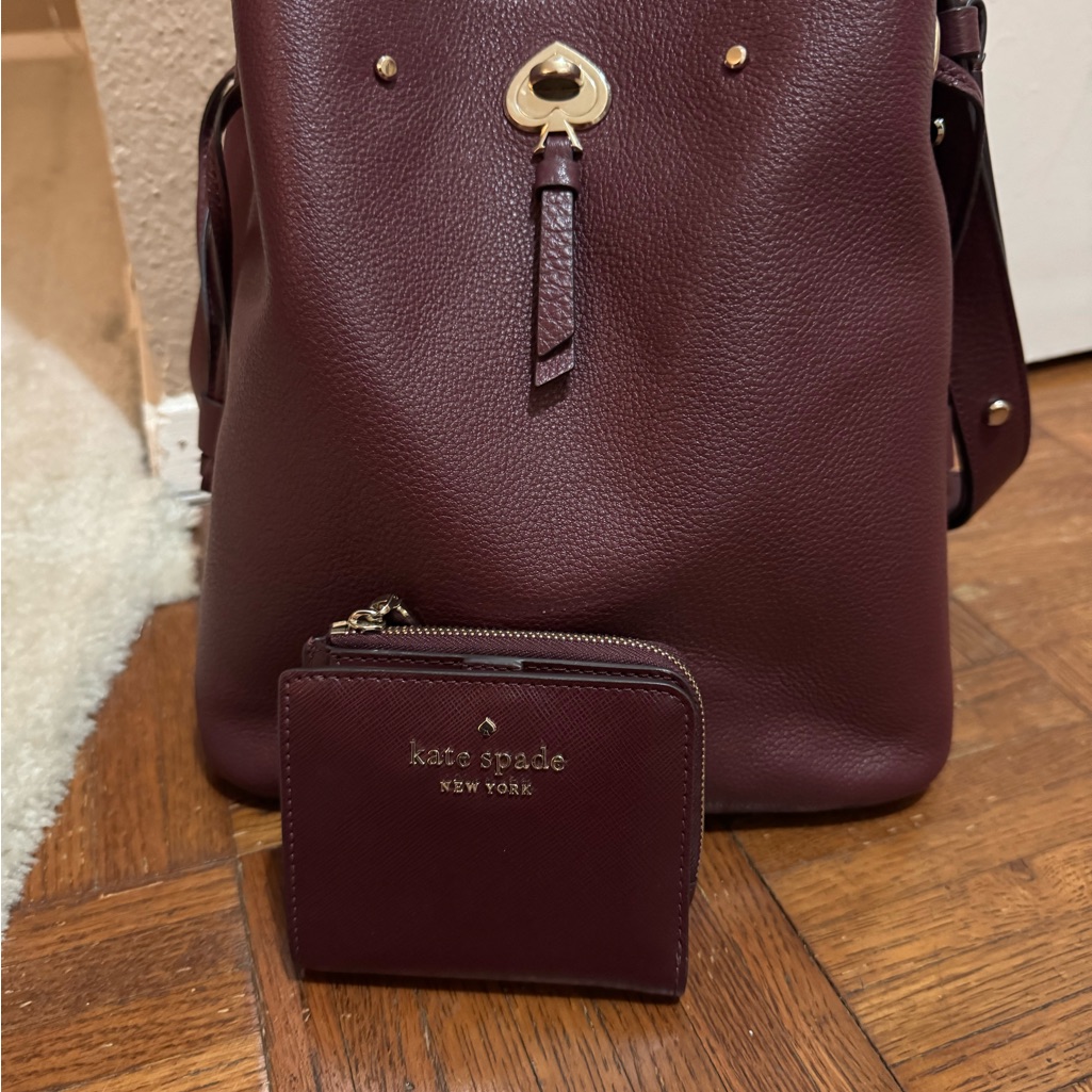 Kate Spade Burgundy Shoulder Bag And Wallet
